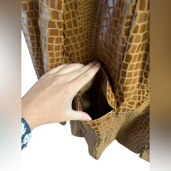 Vintage animal print brown crocodile blazer jacket - Picture 4 of 5